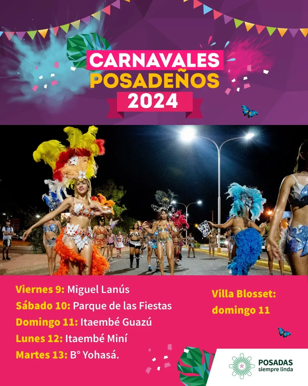 Posadas brilla con el Carnaval y muchas actividades recreativas